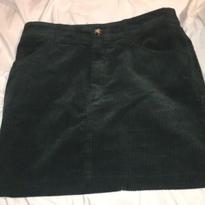 Hunter green couderoy skirt